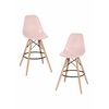 Набор 2 шт Стул барный DOBRIN DSW BAR, ножки светлый бук, цвет сиденья светло-розовый (PK-02), Вариант: ножки светлый бук, цвет сиденья светло-розовый (PK-02) | Интернет магазин мебели и декора LifeDekor
