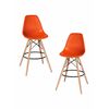 Набор 2 шт Стул барный DOBRIN DSW BAR, ножки светлый бук, цвет сиденья оранжевый (O-02), Вариант: ножки светлый бук, цвет сиденья оранжевый (O-02) | Интернет магазин мебели и декора LifeDekor