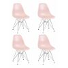Набор 4 шт Стул обеденный DOBRIN DSR, ножки хром, цвет светло-розовый (PK-02), Вариант: ножки хром, цвет светло-розовый (PK-02) | Интернет магазин мебели и декора LifeDekor