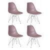 Набор 4 шт Стул обеденный DOBRIN DSR, ножки хром, цвет сиреневый (P-04), Вариант: ножки хром, цвет сиреневый (P-04) | Интернет магазин мебели и декора LifeDekor