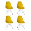 Набор 4 шт Стул обеденный DOBRIN DSR, ножки хром, цвет желтый (Y-01), Вариант: ножки хром, цвет желтый (Y-01) | Интернет магазин мебели и декора LifeDekor