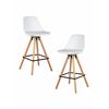 Набор 2 шт Стул полубарный DOBRIN RONNI, ножки светлый бук, белый (ZL-W-02), Вариант: ножки светлый бук, белый (ZL-W-02) | Интернет магазин мебели и декора LifeDekor