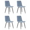 Набор 4 шт Стул обеденный DOBRIN CHILLY ROMBO, Серо-голубой Simple 26, основание черное, Вариант: Серо-голубой Simple 26, основание черное | Интернет магазин мебели и декора LifeDekor