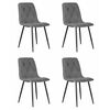 Набор 4 шт Стул обеденный DOBRIN CHILLY ROMBO, Серый Simple 33, основание черное, Вариант: Серый Simple 33, основание черное | Интернет магазин мебели и декора LifeDekor