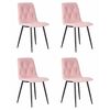 Набор 4 шт Стул обеденный DOBRIN CHILLY ROMBO, Розовый Simple 03, основание черное, Вариант: Розовый Simple 03, основание черное | Интернет магазин мебели и декора LifeDekor