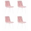 Набор 4 шт Стул обеденный DOBRIN CHILLY ROMBO, Розовый Simple 03, основание белый, Вариант: Розовый Simple 03, основание белый | Интернет магазин мебели и декора LifeDekor