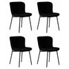 Набор 4 шт Стул обеденный DOBRIN MILO, черные ножки, черный букле (UF992-12), Вариант: черные ножки, черный букле (UF992-12) | Интернет магазин мебели и декора LifeDekor