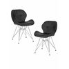 Набор 2 шт Стул обеденный DOBRIN BUTTERFLY CHROME, ножки хром, цвет чёрный | Интернет магазин мебели и декора LifeDekor