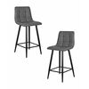 Набор 2 шт Стул полубарный DOBRIN OLIVIA, черные матовые ножки, серая антрацитовая винтажная экокожа (RU-08), Вариант: черные матовые ножки, серая антрацитовая винтажная экокожа (RU-08) | Интернет магазин мебели и декора LifeDekor