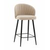 Стул полубарный Ханнингем велюр бежевый | Интернет магазин мебели и декора LifeDekor
