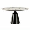 Стол круглый Lucas 120, керамика глянцевая, белая / опора черная | Интернет магазин мебели и декора LifeDekor