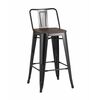 Стул полубарный TOLIX WOOD со спинкой черный глянцевый | Интернет магазин мебели и декора LifeDekor