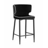 Стул полубарный Матео с кантом велюр черный | Интернет магазин мебели и декора LifeDekor