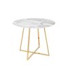 Стол обеденный Дакота 100*100 белый мрамор ножки золото | Интернет магазин мебели и декора LifeDekor