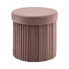 Пуф складной с ящиком Store Round пыльно-розовый | Интернет магазин мебели и декора LifeDekor