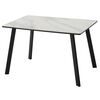Стол ТИК ТАК 120  Белый мрамор MATTE, керамика / Черный каркас М-City | Интернет магазин мебели и декора LifeDekor