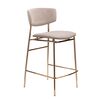 Стул полубарный Elle латте с золотыми ножками | Интернет магазин мебели и декора LifeDekor