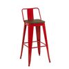 Стул барный TOLIX со спинкой красный глянцевый + темное дерево KD | Интернет магазин мебели и декора LifeDekor