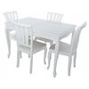 Обеденная группа (Стол Кабриоль GLASS и 4 стула Кабриоль жесткий), эмаль белая | Интернет магазин мебели и декора LifeDekor