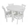 Обеденная группа (Стол Кабриоль круг и 4 стула Соло Венский жесткий), эмаль белая | Интернет магазин мебели и декора LifeDekor