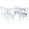 Обеденная группа (Стол Прага и 4 стула Соло Венский жесткий), эмаль белая | Интернет магазин мебели и декора LifeDekor