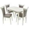 Обеденная группа (Стол Прага и 4 стула Тулон мягкий), эмаль белая | Интернет магазин мебели и декора LifeDekor