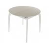 Стол «Ривьера» круг стекло капучино, каркас белый | Интернет магазин мебели и декора LifeDekor
