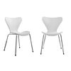 Комплект из 2-х стульев Seven Style белый с хромированными ножками | Интернет магазин мебели и декора LifeDekor