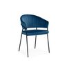 Стул на металлокаркасе Лео синий (H-58) / черный | Интернет магазин мебели и декора LifeDekor
