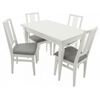 Обеденная группа (Стол Греция и 4 стула Никас), эмаль белая | Интернет магазин мебели и декора LifeDekor