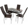 Обеденная группа (Стол Ривьера СВ фотопечать Кофе 22 и 4 стула Асти), коричневый | Интернет магазин мебели и декора LifeDekor