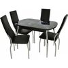 Обеденная группа (Стол Ривьера СВ фотопечать Текстура 9 и 4 стула Асти), черный | Интернет магазин мебели и декора LifeDekor