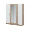 Шкаф «Алена» 4дв с зеркалом, Дуб сонома/Белый | Интернет магазин мебели и декора LifeDekor