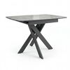 Стол DikLine DKB110, Керамика Italian Grey (глянец серый)/подстолье черное/опоры черные | Интернет магазин мебели и декора LifeDekor