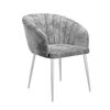 Стул DikLine 441М M13 светло-серый, ножки белые | Интернет магазин мебели и декора LifeDekor