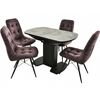 Обеденная группа (Стол Корсика Мрамор светлый и 4 Бордо Милано 09), черный | Интернет магазин мебели и декора LifeDekor