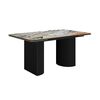 Стол DikLine IKD160 керамика Venetian Brown Light глянец, подстолье черное, опоры черные (2уп.) | Интернет магазин мебели и декора LifeDekor