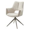 Стул ДАВЕН (DAVEN) 360 град, цвет КРЕМОВЫЙ RIELY-111 / G1038-10, ткань / ТЕМНО-СЕРЫЙ каркас, ®DISAUR | Интернет магазин мебели и декора LifeDekor