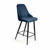 Стул полубарный Берг, бархат синий 29/ чёрный конус | Интернет магазин мебели и декора LifeDekor