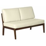 Диван-скамья Массив мягкая экокожа крем, каркас орех | Интернет магазин мебели и декора LifeDekor