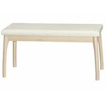 Скамья для прихожей мягкая, экокожа крем, каркас лак | Интернет магазин мебели и декора LifeDekor