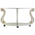 Стол журнальный Овация (С) на колесах слоновая кость/золото | Интернет магазин мебели и декора LifeDekor