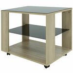 Стол журнальный BeautyStyle 5 сонома/стекло черное | Интернет магазин мебели и декора LifeDekor