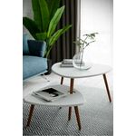 Стол журнальный Стилгрей белый/дуб светлый | Интернет магазин мебели и декора LifeDekor