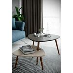 Стол журнальный Стилгрей серый лен/бежевый лен/дуб светлый | Интернет магазин мебели и декора LifeDekor