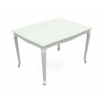 Стол Кабриоль, Эмаль белая/Патина серебро | Интернет магазин мебели и декора LifeDekor