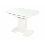 Стол Корсика, Белый матовый/Стекло белое | Интернет магазин мебели и декора LifeDekor