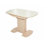 Стол Корсика,  Дуб выбеленный/Стекло молочное | Интернет магазин мебели и декора LifeDekor