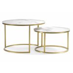 Журнальный стол Плумерия белый мрамор / золото | Интернет магазин мебели и декора LifeDekor