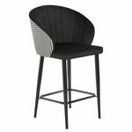 Стул полубарный Paola чёрный с жаккардом | Интернет магазин мебели и декора LifeDekor